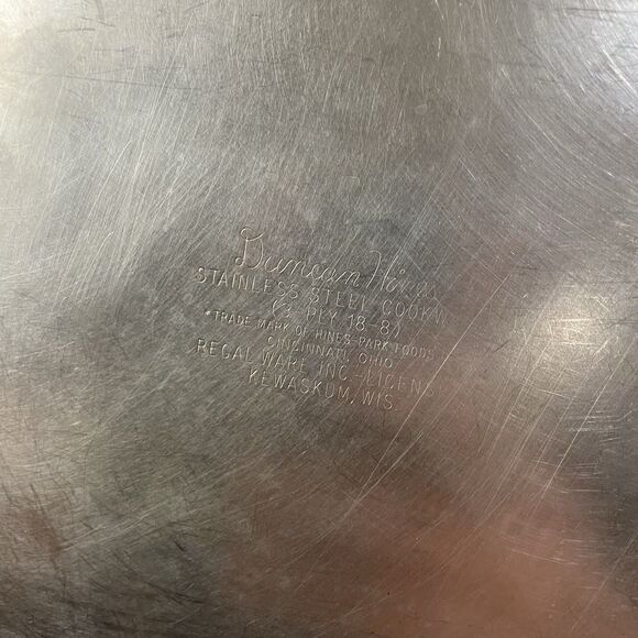 Vintage Duncan Hines 3-Ply 18-8 Stainless Steel 10.5" Skillet Fry Pan w/ Lid - Picture 9 of 12